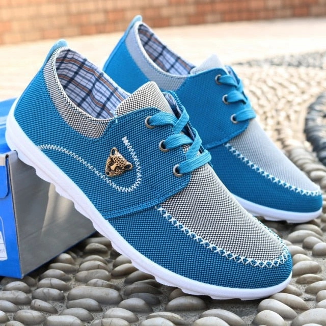 Casual Men Flats Lace Up Canvas Shoes For Men Flat Driving Shoes Ballet Shoes For Flat Feet