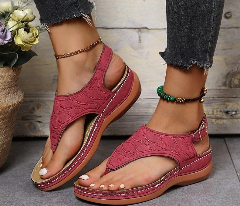 Amozae-Back to school outfit    Summer Oxford Women Sandals Flats Slippers Pu Leather Flip Flops Belt Buckle Female Shoes 2024 New Rome Fashion Women Slides Shower Flip Flops Target