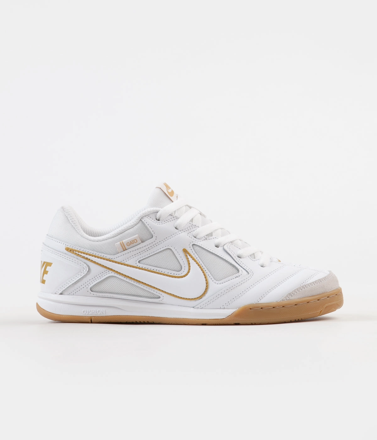 Nike SB Gato Shoes - White / White - Metallic Gold Asics Gel Indoor Court Shoes