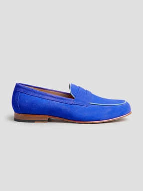 Paul Green Patent Leather Loafers Charles Loafer - Sapphire Suede
