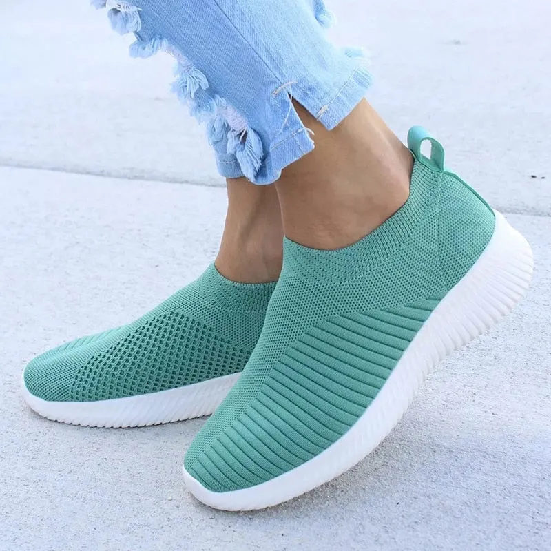 Knitting Sock Sneakers For Women Suade Loafers