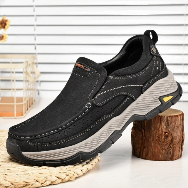 Yeknu Men Loafers fashion Slip On Boat Shoes genuine Leather Loafers Walking Casual Shoe for Work Office Male Outdoor Shoes men Old Money Loafers