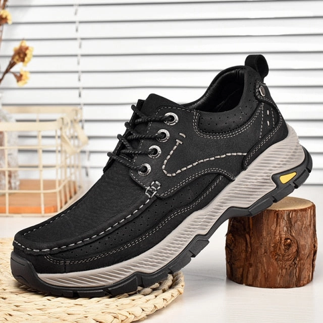 Yeknu Men Loafers fashion Slip On Boat Shoes genuine Leather Loafers Walking Casual Shoe for Work Office Male Outdoor Shoes men Calfskin Tassel Loafers