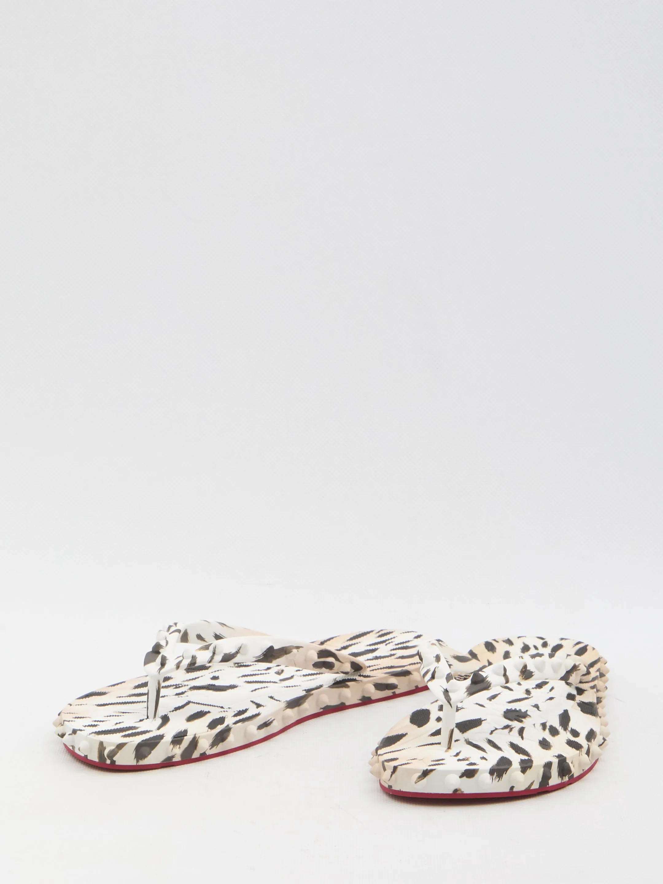Christian Louboutin Super Loubi Flip-flops Wool Slippers Rubber Sole