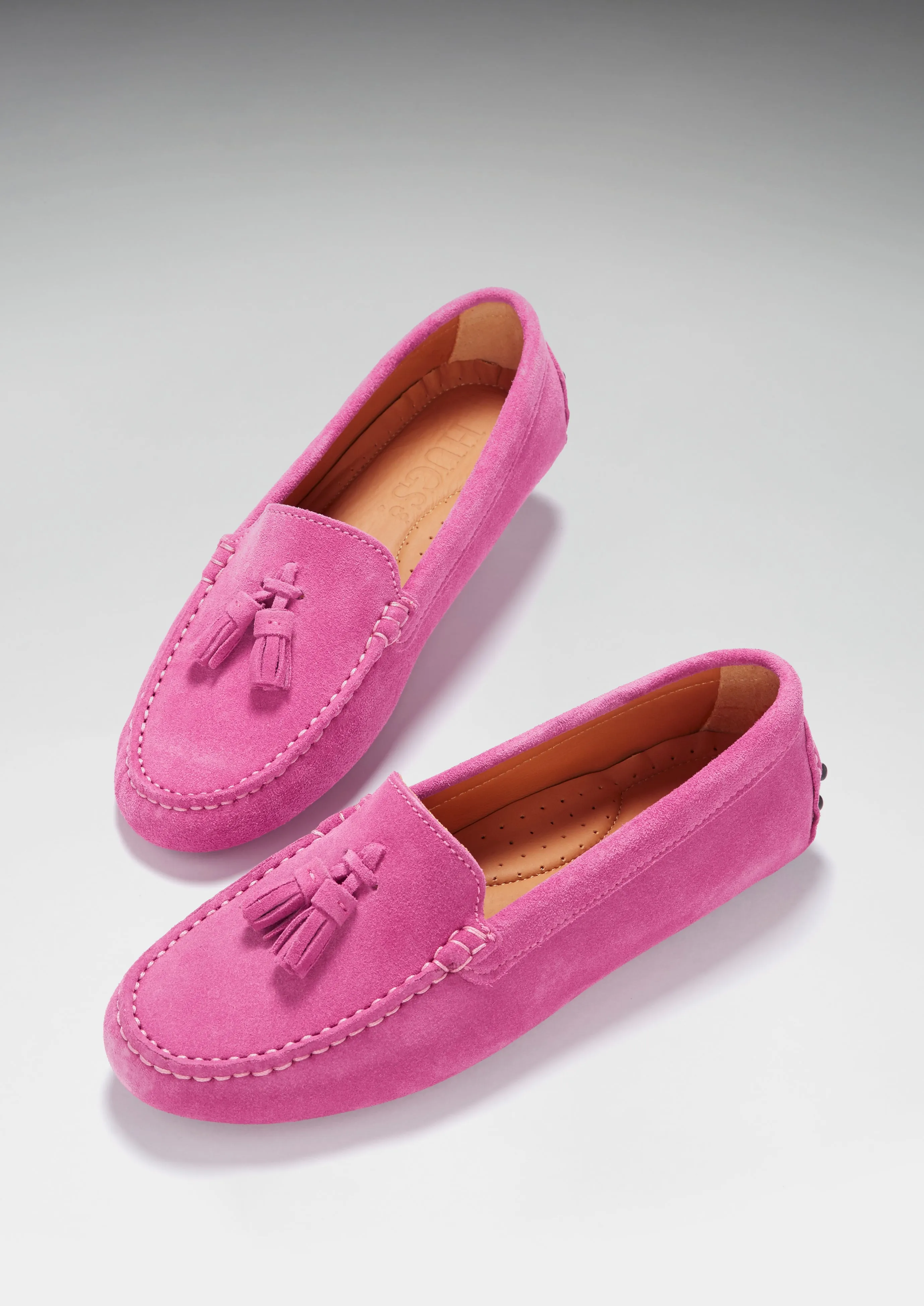 Loafers Seafood Grill Women's Tasselled Driving Loafers, pink suede