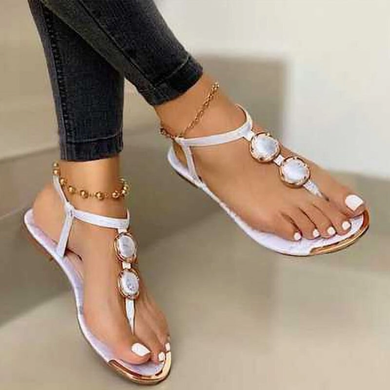 Women Sandals Buckle Flat Shoes Woman Flip Flops Ladies  Bohemia Sandals Flip Flops Com