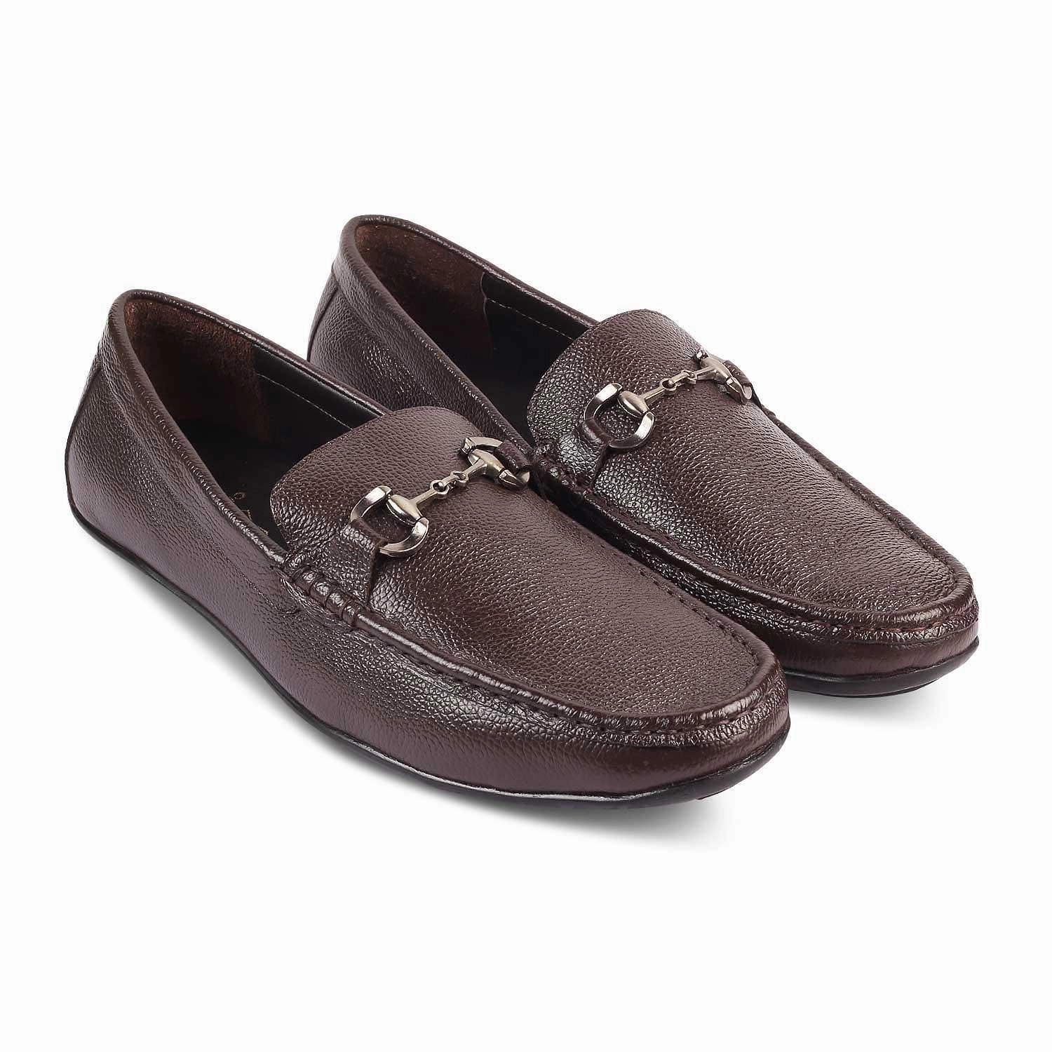 The Rosee Brown Men's Leather Driving Loafers Tresmode Florsheim Shoes Loafers