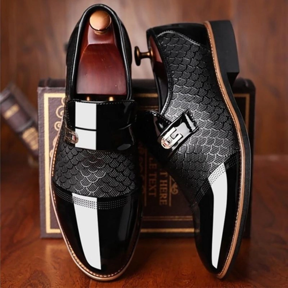 Loafers With Stars Classic Vegan Leather Handcrafted Slip On Loafer Shoes For Men