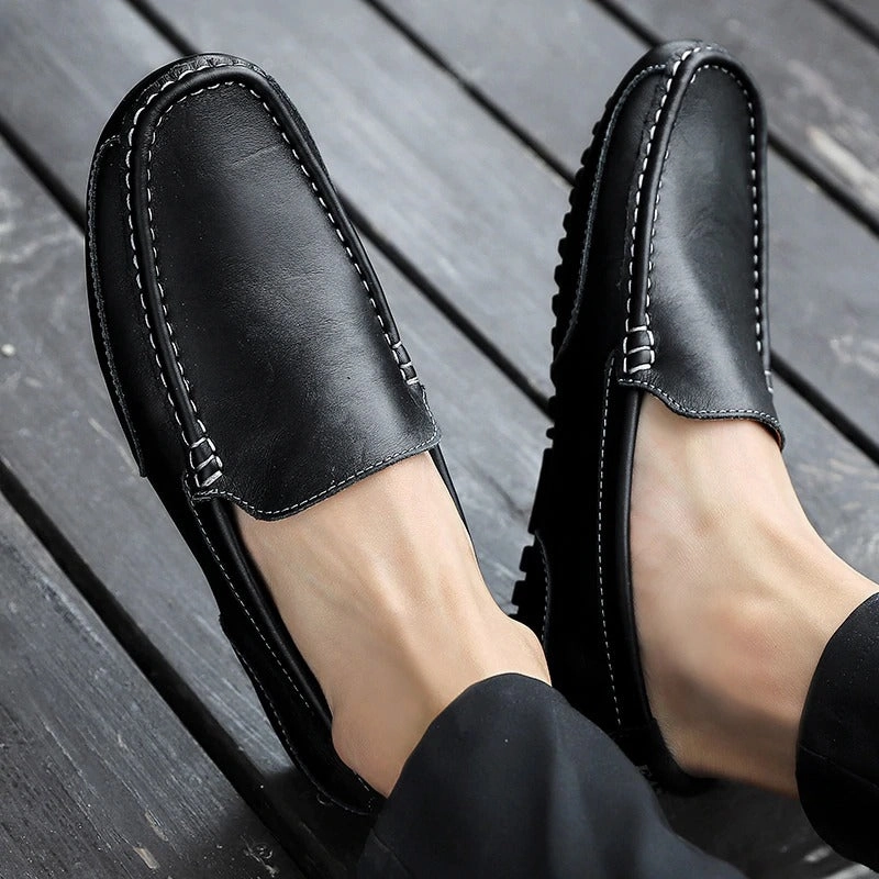 Casual Shoes To Wear With Mom Jeans Classis Leather Black Shoes for Men