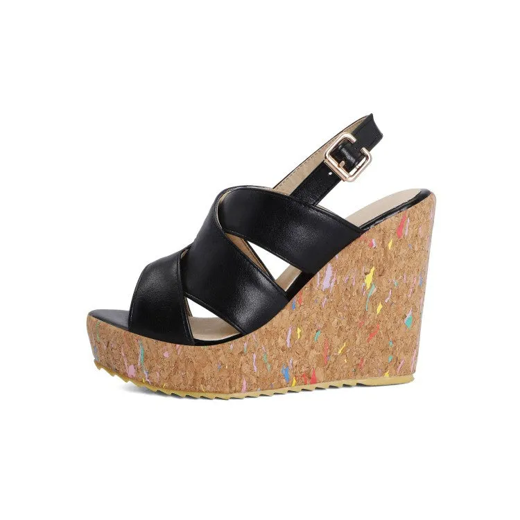 Five Nights Of Freddy Slippers Women's Buckle Platform Wedges Sandals