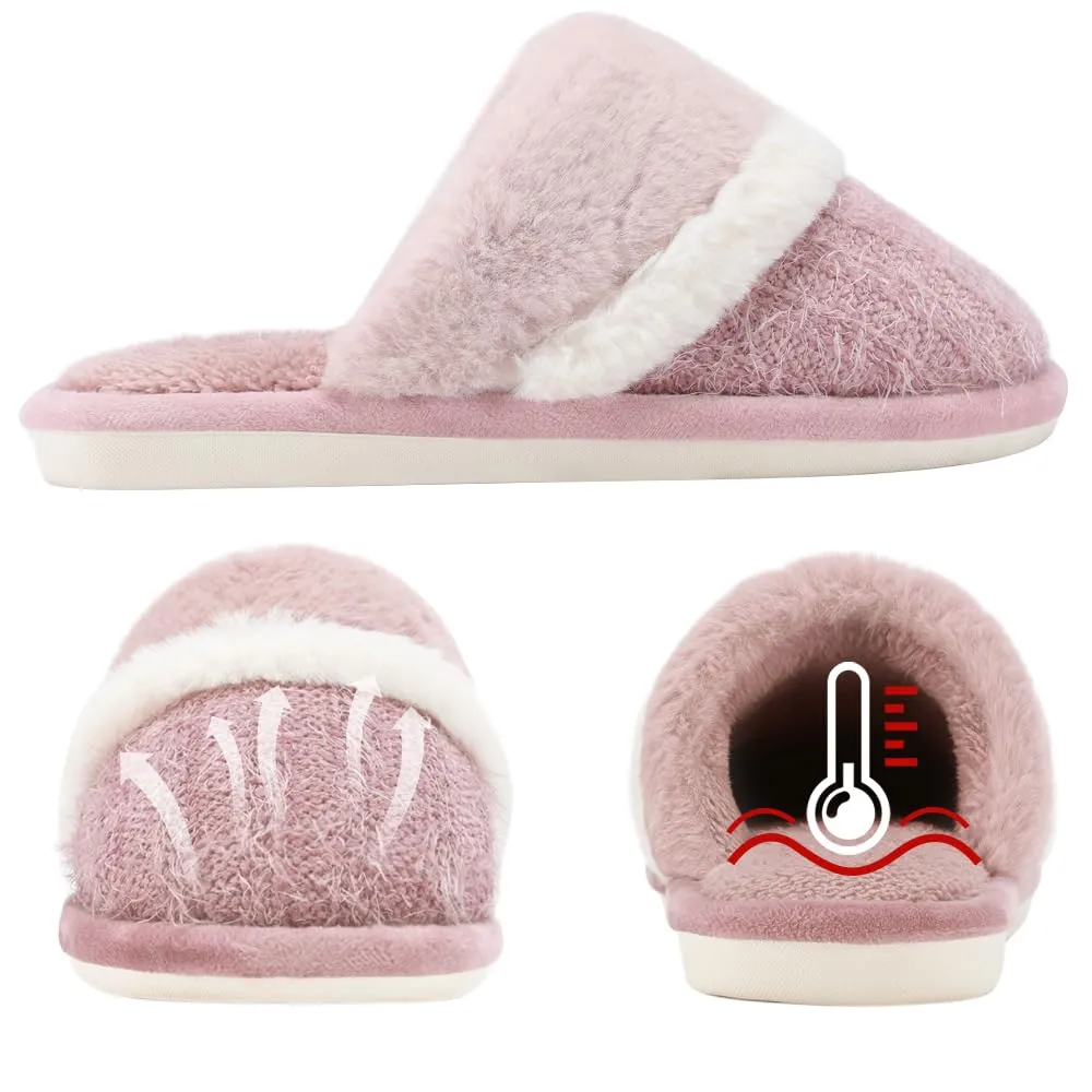 MEROKEETY Cozy Slippers for Women Indoor and Outdoor Fuzzy House Shoes Slippers In Store