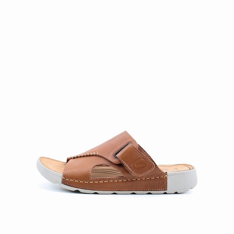 Wedge Heel Closed Toe Sandals camel active Slip On Sandals Men CENTRO-892402-ES1SV-8-Tan