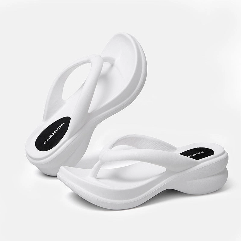 Fall Flip Flops Wedge Heel Thick-bottomed Flip-flops