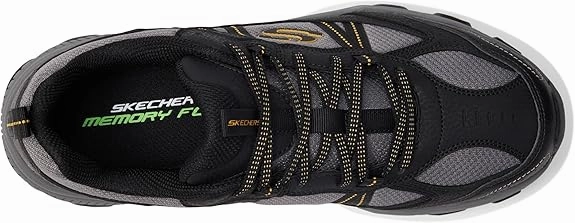 Comfortable Dress Sneakers Skechers Men's Stamina at Upper Stitch Sneaker Black/Charcoal