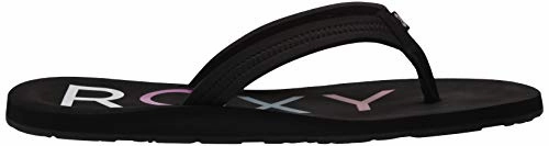 Painted Rocks Flip Flops Roxy Women's Vista Sandal Flip-Flop, Black 20, 9 M US