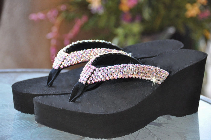 "Princess Diva's" Swarovski Crystal Rhinestone Flip Flop Sandals For your Wedding by Sparkle Steps Ahnu Flip Flops