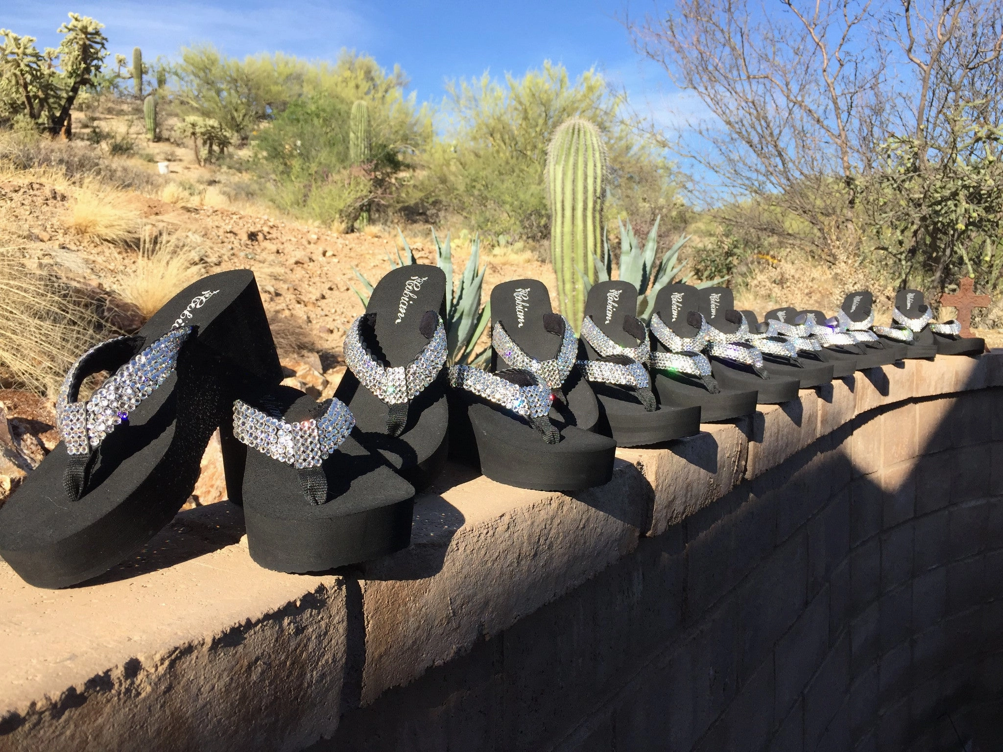 Flip Flops Rubber With Arch Support "Princess Diva's" Swarovski Crystal Rhinestone Flip Flop Sandals For your Wedding by Sparkle Steps