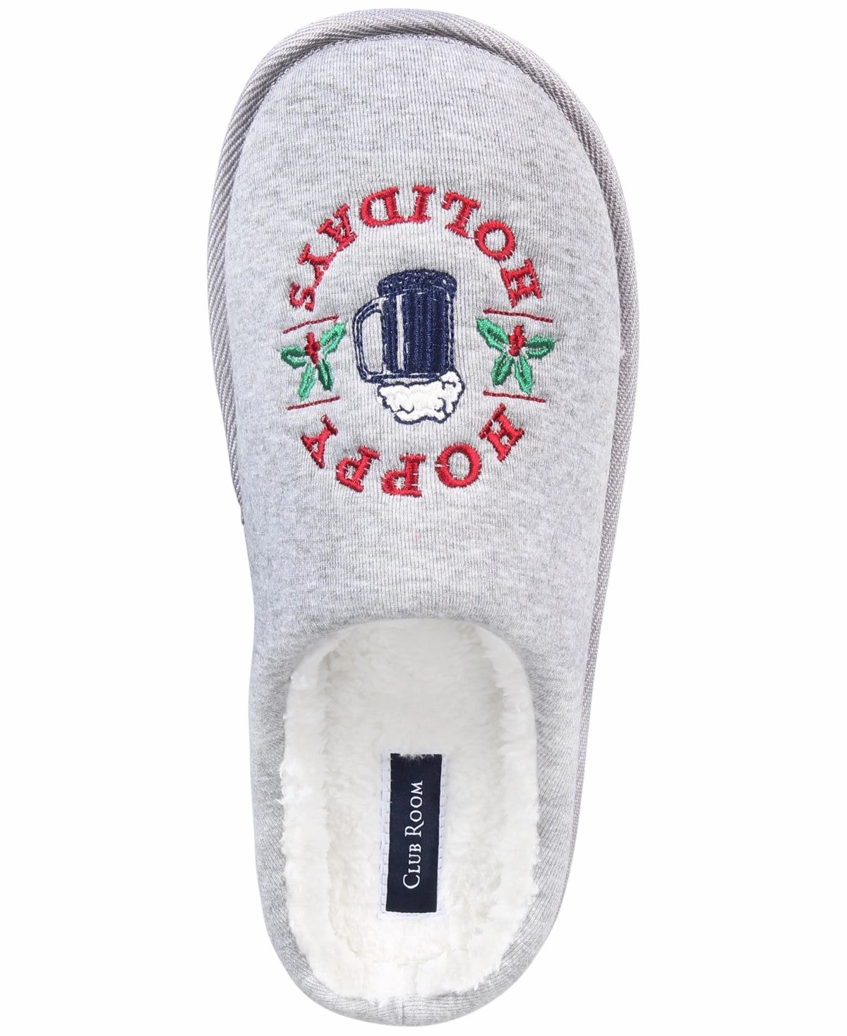 Slippers That Look Like Cowboy Boots Club Room Mens Hoppy Holidays Slip On Slippers Light Grey Medium 8 to 9