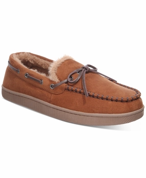 Club Room Mens Moccasin Slippers Tan Medium 8 to 9 Mink Slippers
