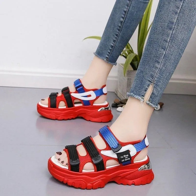 Colorful Women Sandals New Design Women's Chunky Sandals Beach Slippers Size 3