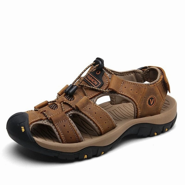 Sandals St Lucia La Toc MIXIDELAI Genuine Leather Men Shoes Summer New Large Size Men's Sandals Men Sandals Fashion Sandals Slippers Big Size 38-47