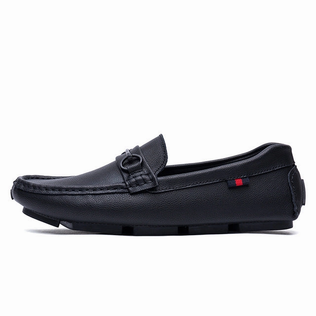 Franco Sarto Bocca Loafers ALCUBIEREE High Quality Genuine Leather Men Loafers Men's Slip On 3 Black Styles Driving Shoes Men Moccasin Gommino Boat Shoes