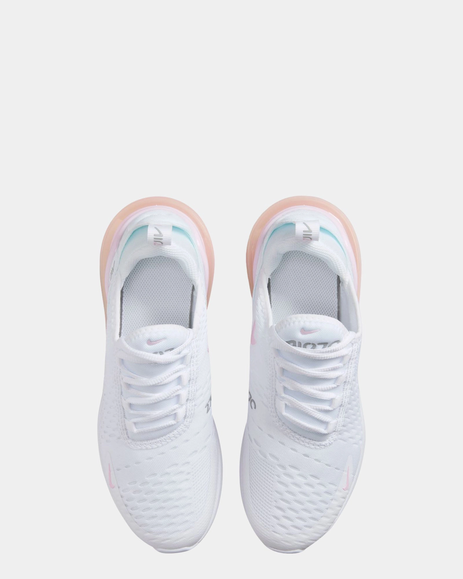 Air Max 270 Grade School White/Pink Foam/Smoke Grey Asics Fast Running Shoes