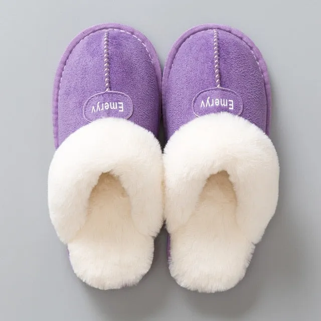 Women House Slippers Plush Winter Warm Shoes Woman Comfort Coral Fleece Memory Foam Slippers House Shoes for Indoor Outdoor Use Bruins Slippers