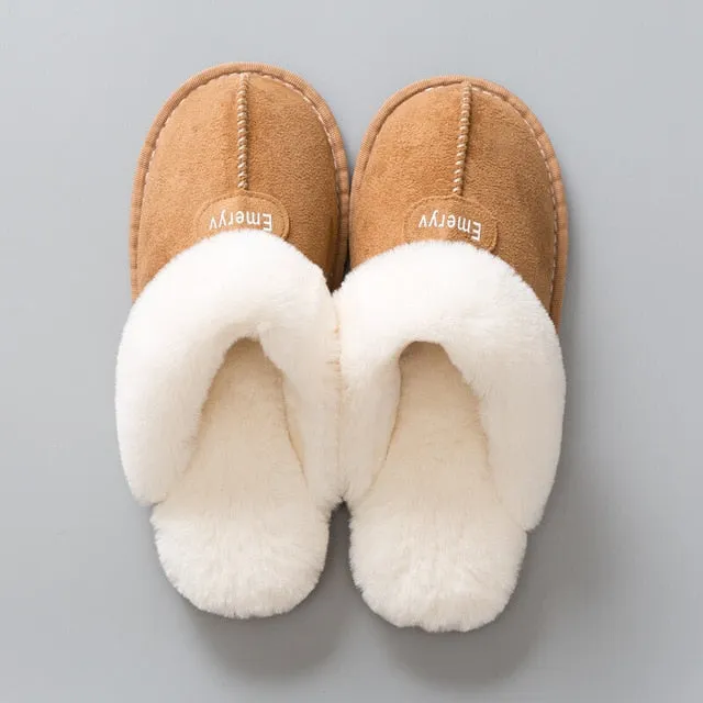 Little Ballet Slippers Women House Slippers Plush Winter Warm Shoes Woman Comfort Coral Fleece Memory Foam Slippers House Shoes for Indoor Outdoor Use