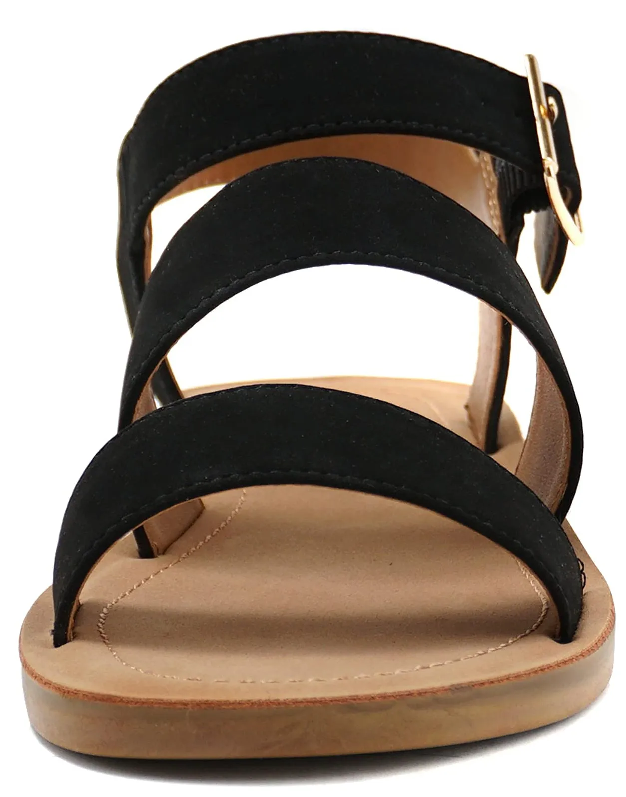 COMING-S Black Soda Sarto Flat Sandals