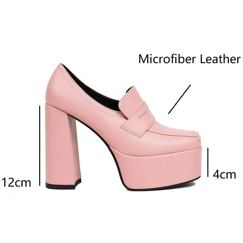 Hush Puppie Loafers Chic Trendy Chunky Penny Loafers Platform Goth Shoes