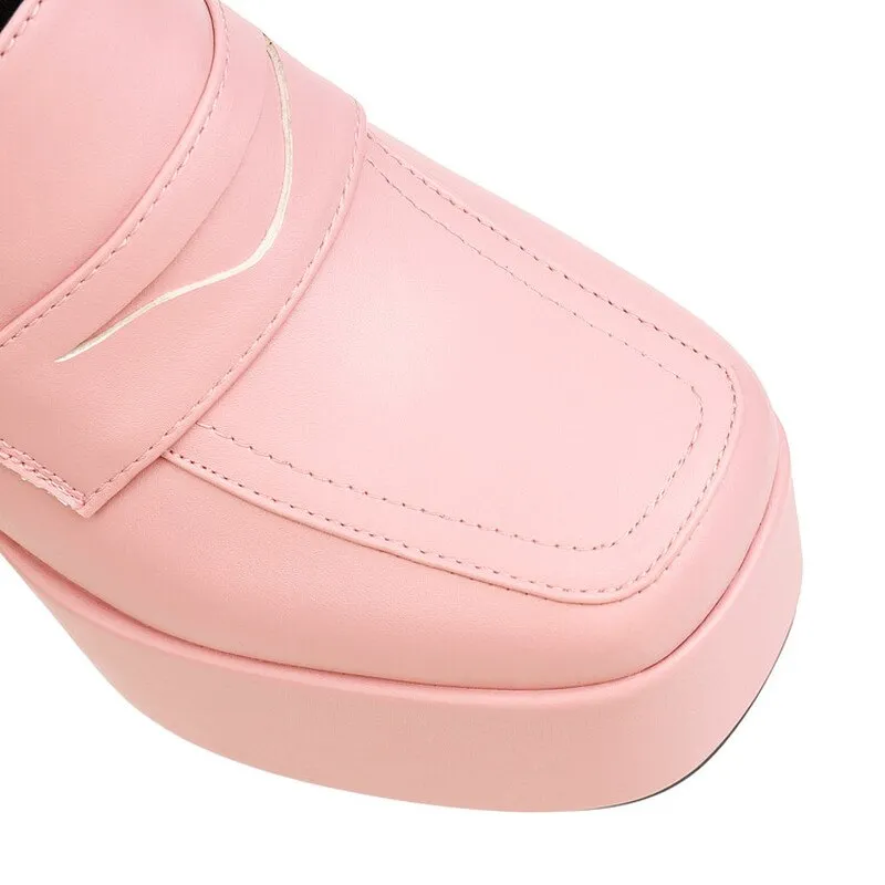 Chic Trendy Chunky Penny Loafers Platform Goth Shoes Giorgio Brutini Shoes Loafers