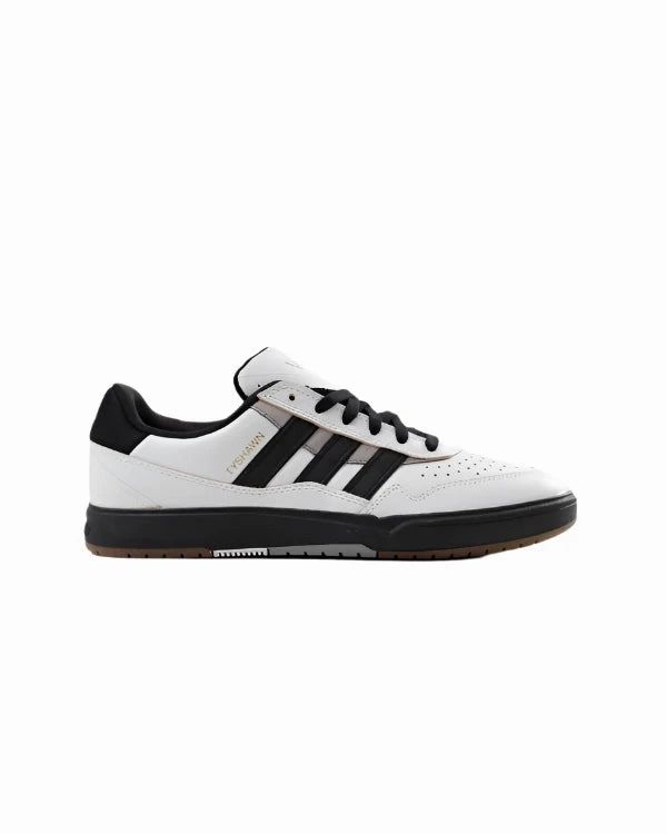 Adidas Three Stripe Shoes Adidas Tyshawn 2 shoes - Crystal White/Core Black/Charcoal Solid Grey