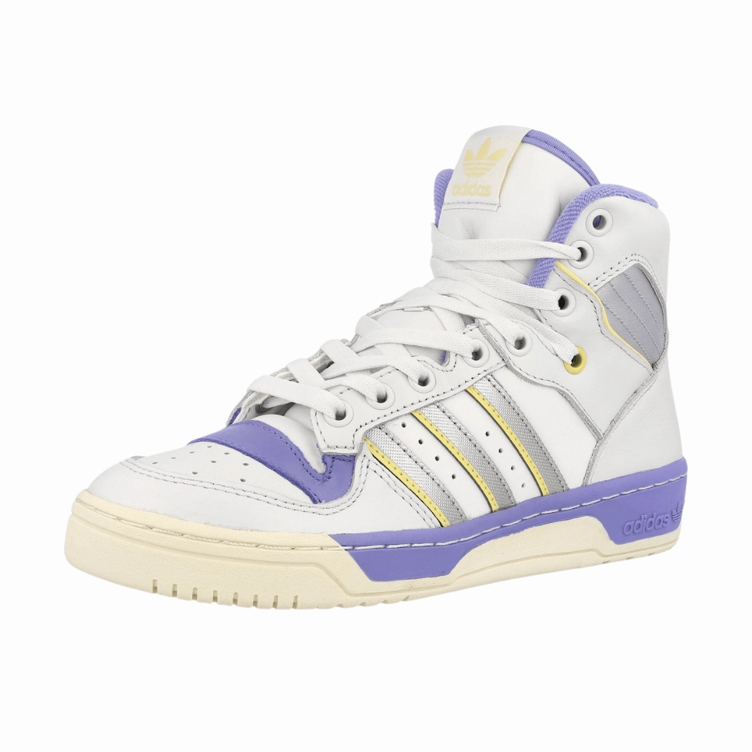 Adidas - Women's Rivalry High 'White Silver Lilac' - Crystal White / Silver Metallic / Cream White World Cup Adidas Shoes