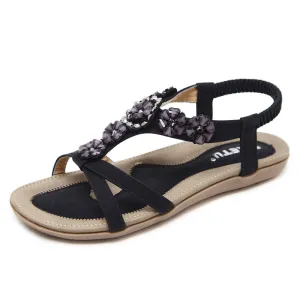 Vibram Sandals Women's Boho Casual Flat Ankle Elastic Flip Flop Sandals