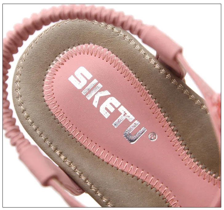 Women's Boho Casual Flat Ankle Elastic Flip Flop Sandals Dress Sandals Reviews