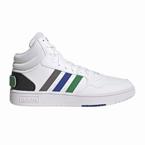 Adidas - Men's Hoops 3.0 Mid Classic 'World Friendship Day' - Cloud White / Green / Royal Blue Adidas Shoes Discounted