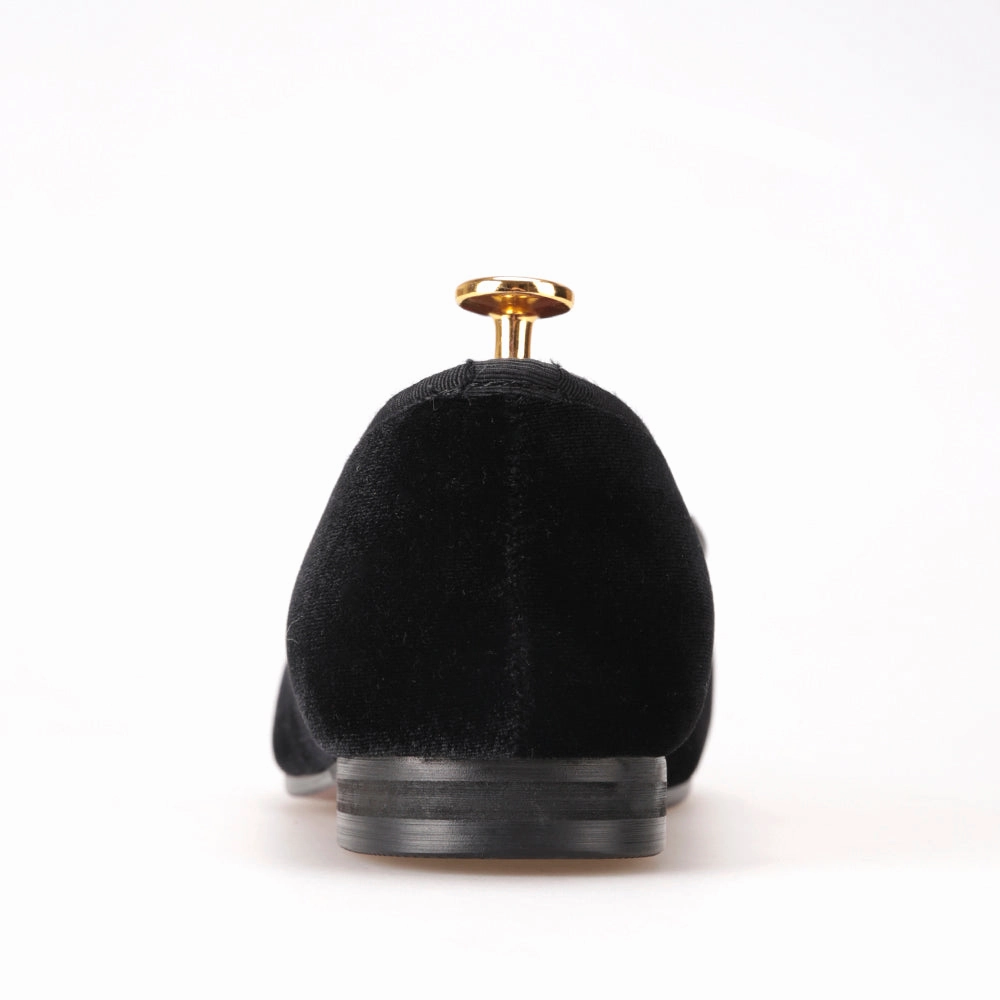 OneDrop Handmade Fabric Buckle Men Dress Shoes Velvet Party Wedding Prom Loafers Waterproof Slippers