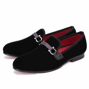 Basketball Slides OneDrop Handmade Fabric Buckle Men Dress Shoes Velvet Party Wedding Prom Loafers