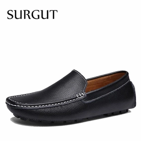 Cow Split Leather Men Flat Shoes Brand Moccasins Men Loafers Driving Shoes Fashion Casual Shoes Hot Sell Storehouse Flats Shoes