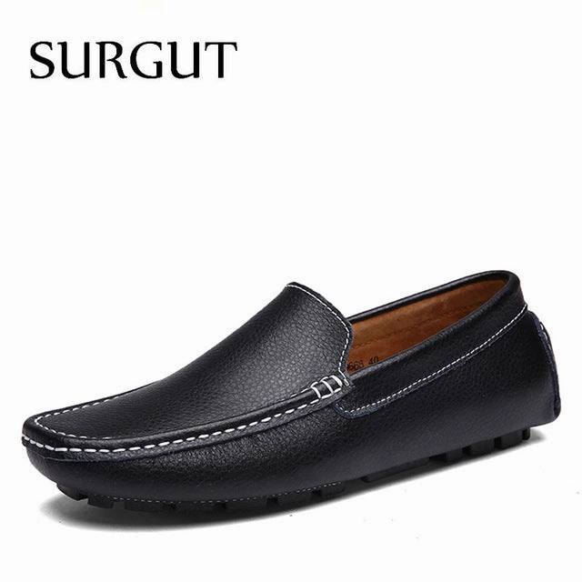 Flat Shoes To Wear To Cow Split Leather Men Flat Shoes Brand Moccasins Men Loafers Driving Shoes Fashion Casual Shoes Hot Sell