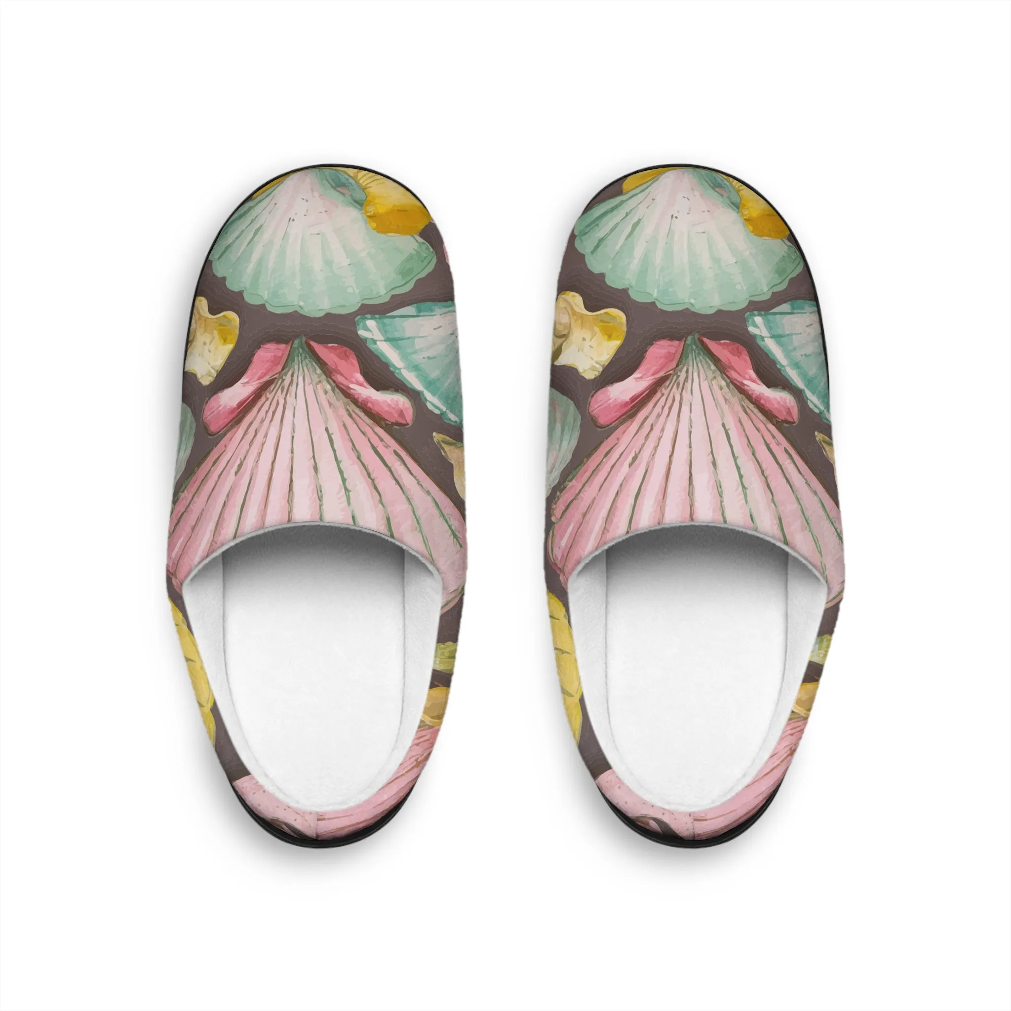 Women's Indoor Slippers - Pink Seashells Amazon Slippers With Support