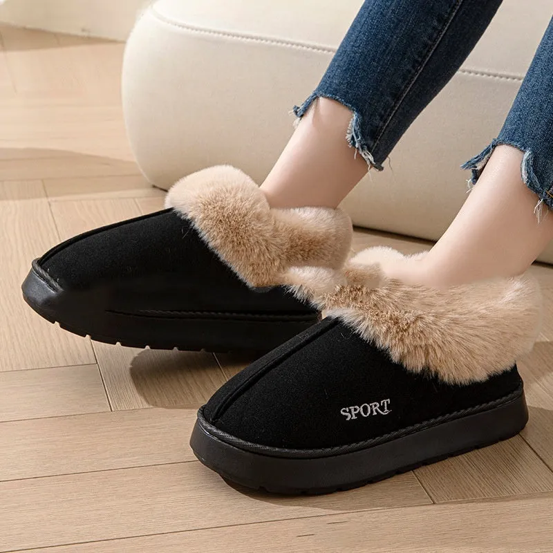 Cozy Plush Soft Slippers Shoes For Women Stitch Slippers