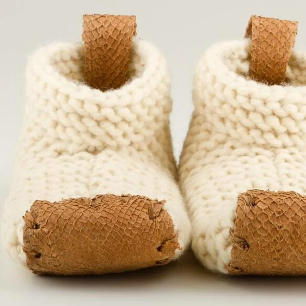 Chilote House Shoes   Salmon Leather Ballet Slippers Spa