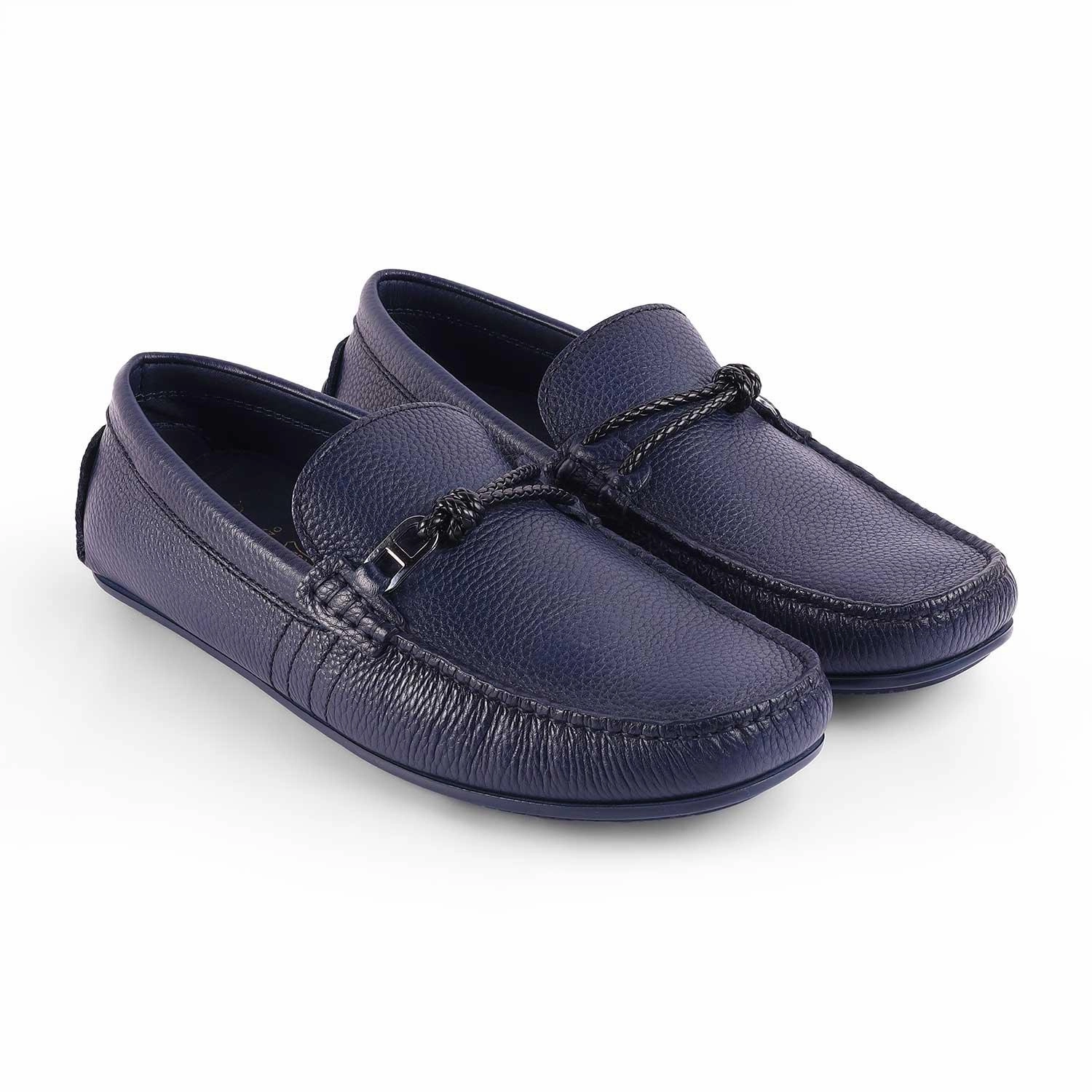 Formal Loafers Tresmode Bristo Blue Men's Leather Driving Loafers