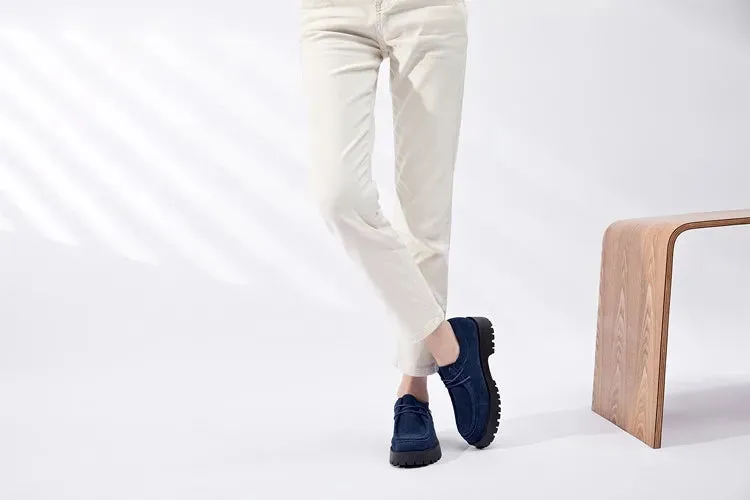 Boat Loafers Crystal Suede Shoes