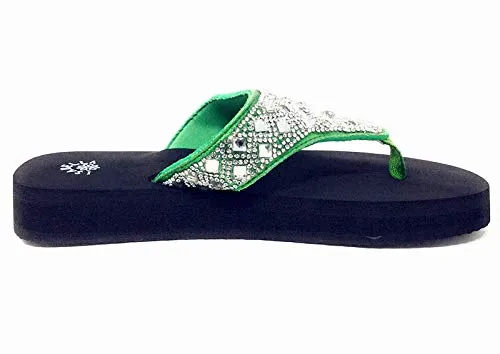 Premium Rhinestone Studded Bling Bling Flip Flops in Multi-Color Frog Flip Flops