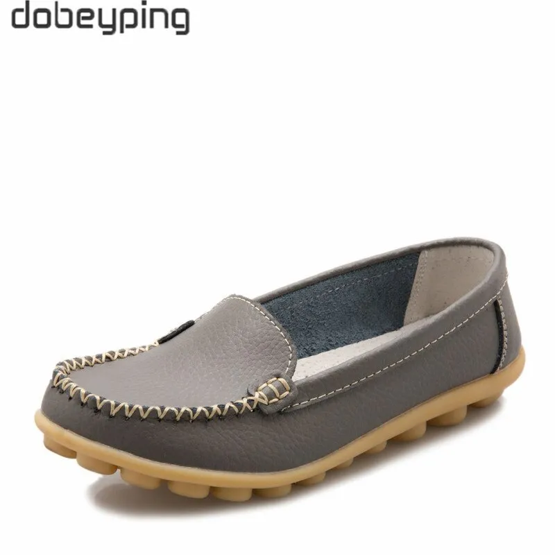 dobeyping New Spring Autumn Shoes Woman Genuine Leather Women Flats Slip On Women Loafers Moccasins Female Shoe Plus Size 35-44 Adrian Carrara Leather Tassel Loafers