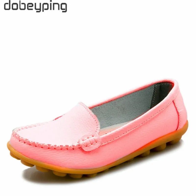 dobeyping New Spring Autumn Shoes Woman Genuine Leather Women Flats Slip On Women Loafers Moccasins Female Shoe Plus Size 35-44 Dr Scholl's Loafers