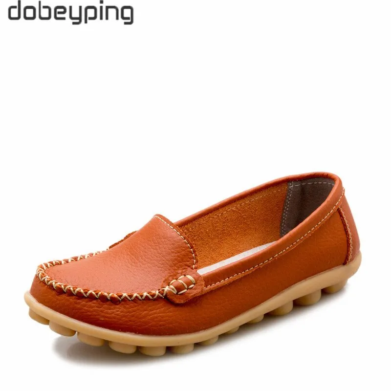 dobeyping New Spring Autumn Shoes Woman Genuine Leather Women Flats Slip On Women Loafers Moccasins Female Shoe Plus Size 35-44 Dr Martens Penny Loafers
